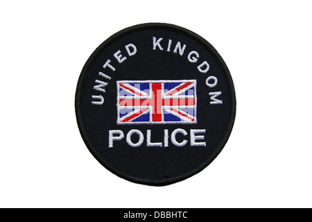 Großbritannien-Polizei-Patch mit britischer Flagge Stockfoto