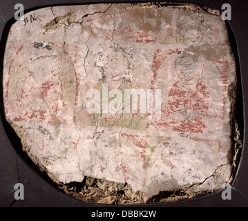 Wandmalerei-Fragmente der tausend Buddhas (Qianfo) M.73.48.145 Stockfoto