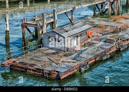 Alte Mole durch Reste von Southampton Pier Stadtkai Southampton Docks, Southampton, Hampshire, England, UK. Stockfoto