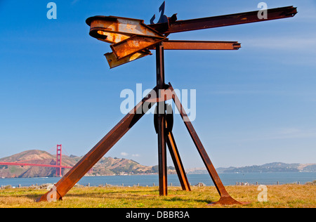 Huru, Mark di Suveros Stahl-Skulptur am San Francisco Crissy Field Stockfoto