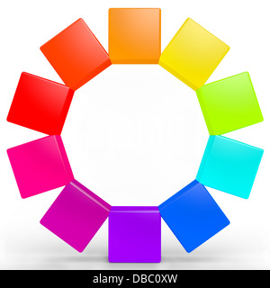 Abstrakten Regenbogen Hintergrund mit farbigen Würfel Stockfoto