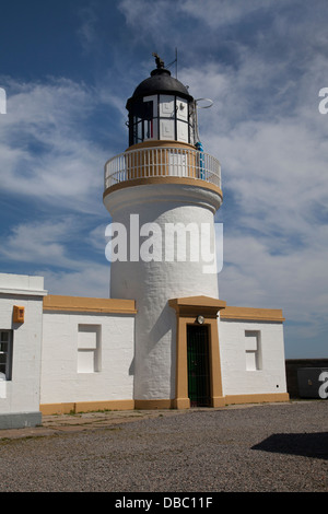 Cromarty Lighthouse bewacht den Eingang zum Cromarty Firth auf der Black Isle. Zoologische Fakultät der Universität Aberdeen Stockfoto