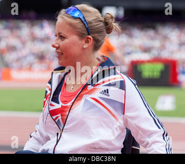 London, UK. 28. Juli 2013. Hannah Cockroft im Sainsbury's International Para-Challenge in London. Foto: Credit: Rebecca Andrews/Alamy Live-Nachrichten Stockfoto