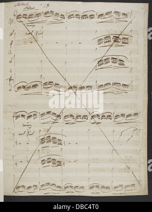 Etienne Mehul - Instrumentalmusik. (BL hinzufügen MS 47860 f. 34r) Stockfoto