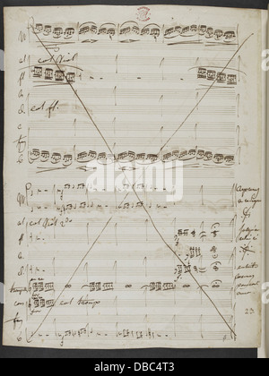 Etienne Mehul - Instrumentalmusik. (BL hinzufügen MS 47860 f. 34v) Stockfoto