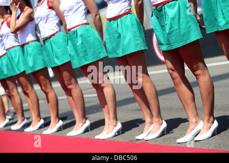 Budapest, Ungarn. 28. Juli 2013. Motorsport: FIA Formula One World Championship 2013, Grand Prix von Ungarn, Grid Girls Credit: Dpa picture-Alliance/Alamy Live News Stockfoto