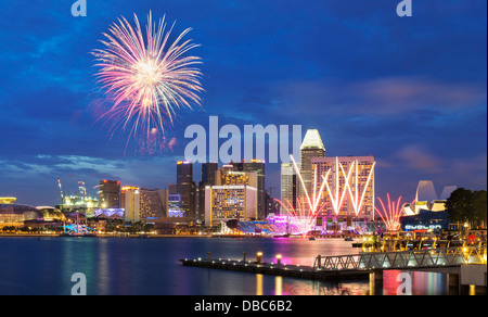 Singapur Feuerwerk Stockfoto