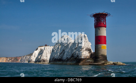 Die Nadeln Leuchtturm, Süßwasser, Isle Of Wight, Hampshire, England Stockfoto