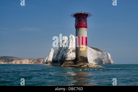 Die Nadeln Leuchtturm, Süßwasser, Isle Of Wight, Hampshire, England Stockfoto