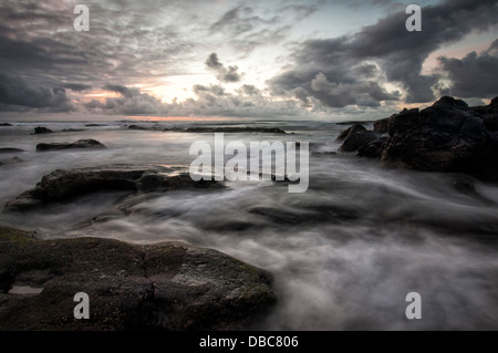 stürmische Seelandschaft auf der Insel Fuerteventura auf den Kanarischen Inseln Stockfoto