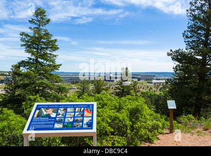 Blick über die United States Air Force Academy, Colorado Springs, Colorado, USA Stockfoto