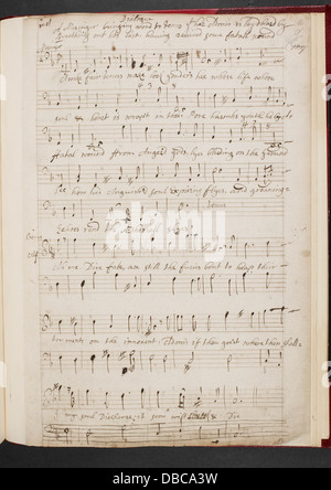 Ein Manuskript von John Lentons „Awake, fair Venus“ mit einem Dialogabschnitt, der in der British Library aufbewahrt wird. Das Werk zeigt den literarischen Dialog aus dem frühen 17. Jahrhundert. Stockfoto