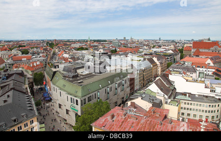 Blick auf das Zentrum der Altstadt von München, Deutschland, am 21. Juni 2013. Stockfoto