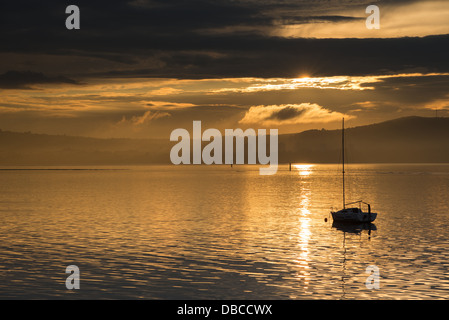 Sonnenuntergang über Belfast Lough Stockfoto