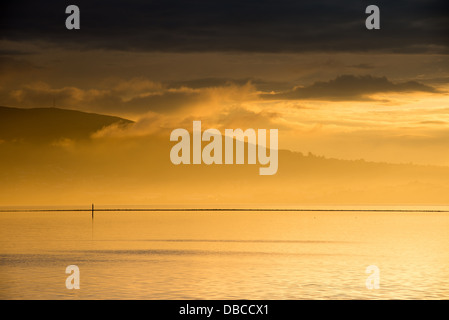 Sonnenuntergang über Belfast Lough Stockfoto