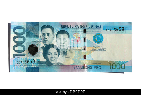 Vorderseite des 1000 Peso Rechnung der Philippinen Stockfoto