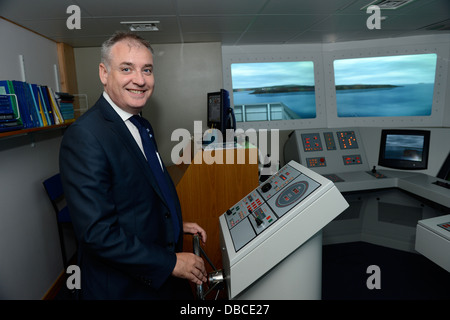 Richard Lochhead und der schottischen Kabinett Besuch Shetland Schottland Sommer 2013 Stockfoto