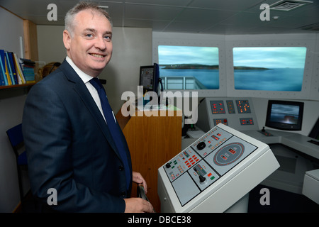 Richard Lochhead und der schottischen Kabinett Besuch Shetland Schottland Sommer 2013 Stockfoto