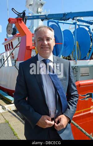 Richard Lochhead und der schottischen Kabinett Besuch Shetland Schottland Sommer 2013 Stockfoto