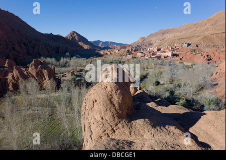 Gorges du Dades, Marokko bei Sonnenaufgang Stockfoto