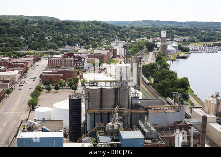Eine Luftaufnahme von Red Wing, Minnesota. Stockfoto