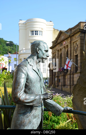 Sir Edward Elgar Statue, Belle Vue Island, Great Malvern, Worcestershire, England, Vereinigtes Königreich Stockfoto