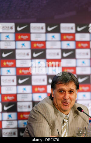 Gerardo Martino (Barcelona), 26. Juli 2013 - Fußball / Fußball: FC Barcelona Trainer Gerardo Martino nimmt an einer Pressekonferenz in Barcelona, Spanien. (Foto von D.Nakashima/AFLO) Stockfoto