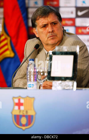 Gerardo Martino (Barcelona), 26. Juli 2013 - Fußball / Fußball: FC Barcelona Trainer Gerardo Martino nimmt an einer Pressekonferenz in Barcelona, Spanien. (Foto von D.Nakashima/AFLO) Stockfoto