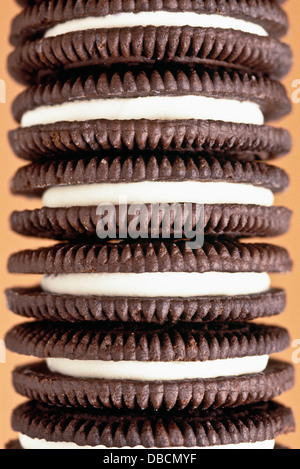 Stapel von Oreo Cookies, Nahaufnahme Stockfoto