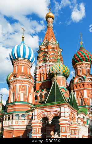 lebendige Farben Türme der Basilius-Kathedrale in Moskau Stockfoto