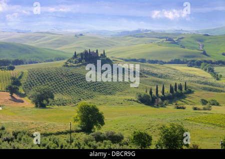 Toskana Haus Im Nebel - Toskana Haus im Nebel 05 Stockfoto