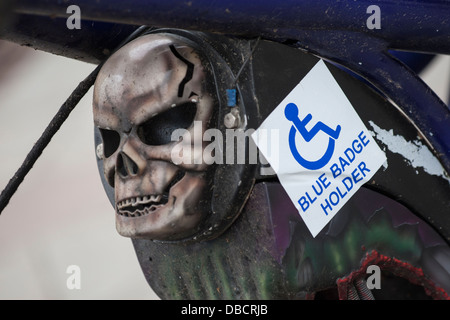 Regelmäßige UK Bike Meet und Bike Festival in der Marktstadt Calne in Wiltshire. Biker versammeln sich, um ihre Fahrräder zu zeigen und sich zu treffen. Stockfoto