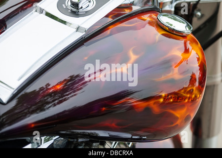 Regelmäßige UK Bike Meet und Bike Festival in der Marktstadt Calne in Wiltshire. Biker versammeln sich, um ihre Fahrräder zu zeigen und sich zu treffen. Stockfoto