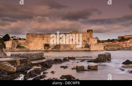 Chateau-Royal, Collioure, Pyrénées-Orientales, Languedoc-Roussillon, Frankreich Stockfoto