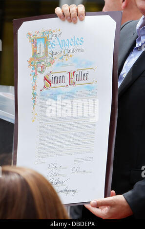 Simon Fuller Atmosphäre empfängt einen Stern auf der Hollywood Walk of Fame Los Angeles, Kalifornien - 23.05.11 Stockfoto