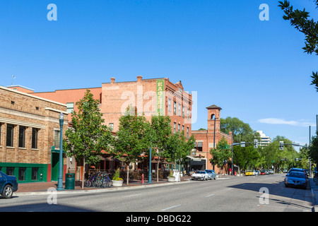 Idaho Weststraße in der historischen Innenstadt von Boise, Idaho, USA Stockfoto