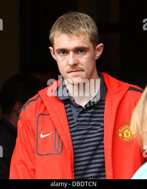 Darren Fletcher die Manchester United-Team und Management verlassen ihre London Hotel, nachdem er vom FC Barcelona in der Champions-League-Finale (28 Mai 11) London, England - 29.05.11 geschlagen Stockfoto