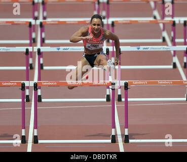 London, UK. 27. Juli 2013. Jessica Ennis-Hügel (GBR). Sainsburys Jubiläumsspiele. IAAF Diamond League. Olympia-Stadion. Queen Elizabeth Olympic Park. Stratford. London. VEREINIGTES KÖNIGREICH. 27.07.2013. Bildnachweis: Sport In Bilder/Alamy Live-Nachrichten Stockfoto