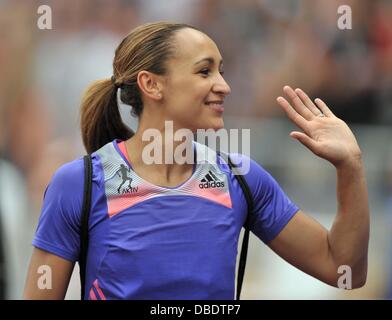 London, UK. 27. Juli 2013. Jessica Ennis-Hügel (GBR). Sainsburys Jubiläumsspiele. IAAF Diamond League. Olympia-Stadion. Queen Elizabeth Olympic Park. Stratford. London. VEREINIGTES KÖNIGREICH. 27.07.2013. Bildnachweis: Sport In Bilder/Alamy Live-Nachrichten Stockfoto