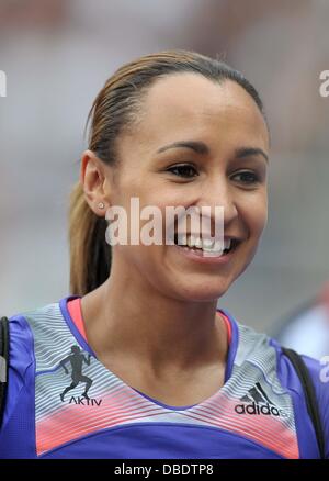 London, UK. 27. Juli 2013. Jessica Ennis-Hügel (GBR). Sainsburys Jubiläumsspiele. IAAF Diamond League. Olympia-Stadion. Queen Elizabeth Olympic Park. Stratford. London. VEREINIGTES KÖNIGREICH. 27.07.2013. Bildnachweis: Sport In Bilder/Alamy Live-Nachrichten Stockfoto