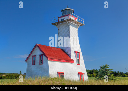 New London Range Rear Light oder Leuchtturm in French River, Prince Edward Island, Kanada. Stockfoto