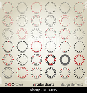 neue Reihe von verschiedenen Stilen kreisförmige Diagramme kann wie moderne Design-Elemente verwenden. Stockfoto