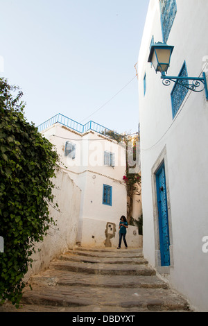 Straßen von Sidi Bou sagte, Tunesien. Stockfoto