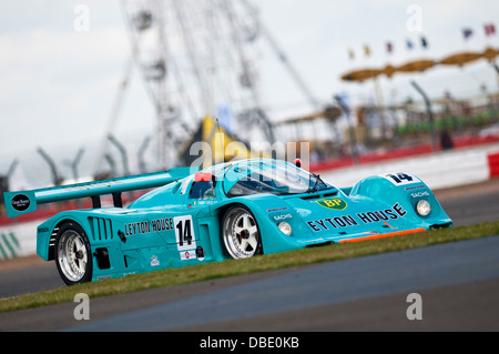 Tommy Dreelan Leyton House (BP) Porsche 962 in der Gruppe C Ausdauer fahren Rennen während der 2013 Silverstone Calssic Stockfoto