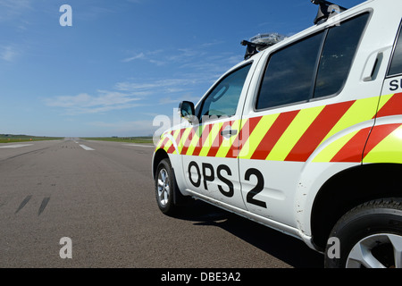 Sumburgh Fire Crew auf Übung an Sumburgh Flughafen Shetland Schottland