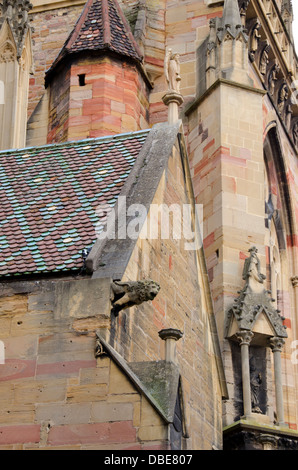 Frankreich, Elsass, Colmar. St.-Martins Kirche, ca. 1234, 1365, in der Renaissance und des gotischen Stil gebaut. Stockfoto