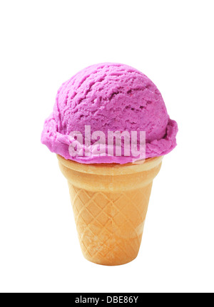 Heidelbeer-Eiscreme-Kegel - Studio gedreht Stockfoto