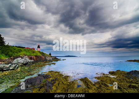 West Quoddy Head Lighthouse-am östlichen Punkt in den USA Stockfoto