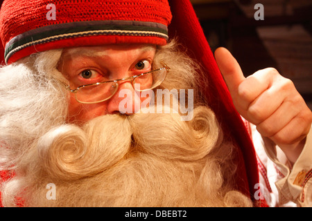 Porträt von Santa Claus in Rovaniemi, Lappland, Finnland. Stockfoto