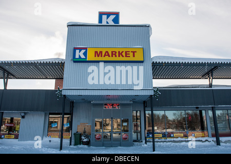 Supermarkt in Hetta, Enontekio, Finnland. Stockfoto